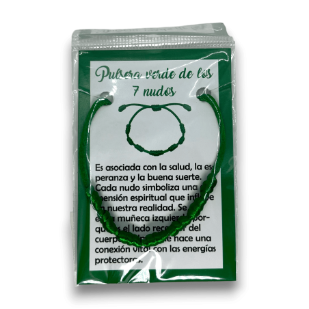 7 Knoten grünes Seilarmband - HOSTENATURA Gesundheit, Hoffnung und Glück.