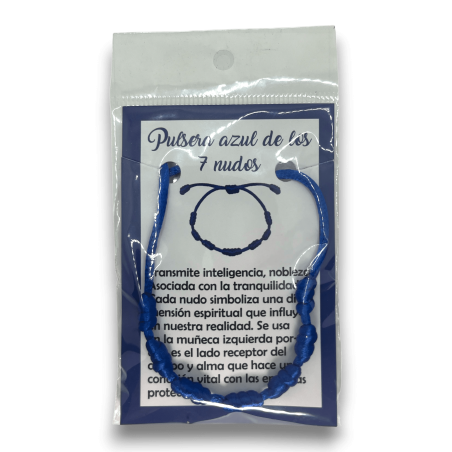 Blaues Seilarmband mit 7 Knoten - HOSTENATURA Intelligenz, Adel und Ruhe