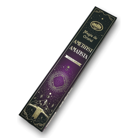 Amethyst Incense Crystal Magic Aum Fragrances - Kadzidło z pudełkiem kryształów ametystu - 20gr.
