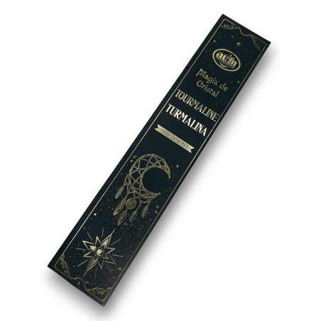 Aum Fragrances Crystal Magic Turmalina Incenso - Incenso com caixa de cristais de Turmalina - 20gr.