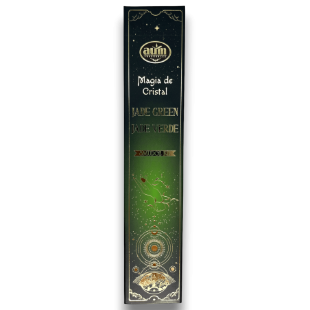 Green Jade Weihrauch Magic of Crystal Aum Düfte - Weihrauch mit grüner Jade Kristall Box - 20gr.