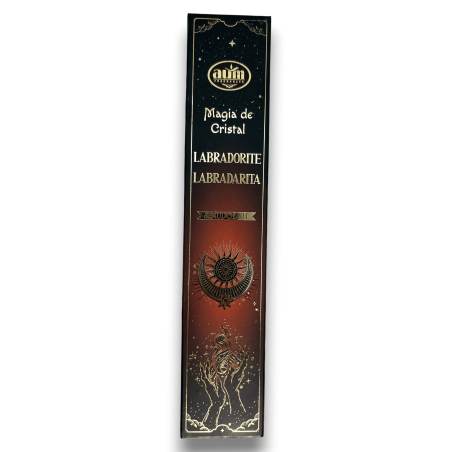 Labradorite Incense Crystal Magic Aum Fragrances - Kadzidło z pudełkiem kryształów labradorytu - 20gr.