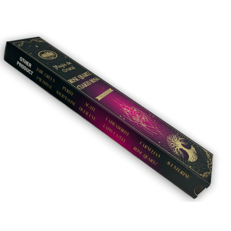Aum Fragrances Crystal Magic Rozenkwarts Wierook - Wierook met doosje Rozenkwartskristallen - 20gr.