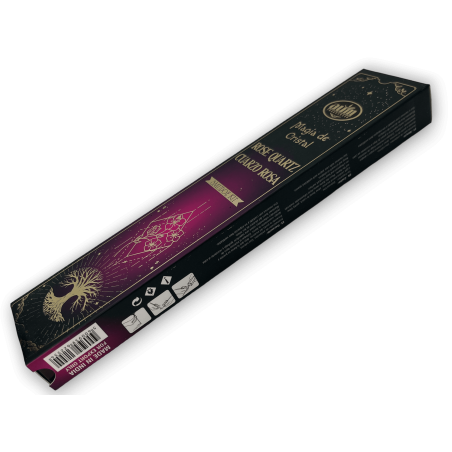 Aum Fragrances Crystal Magic Rose Quartz Incense - Tamaie cu o cutie de cristale Rose Quartz - 20gr.