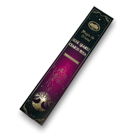 Aum Fragrances Crystal Magic Rozenkwarts Wierook - Wierook met doosje Rozenkwartskristallen - 20gr.