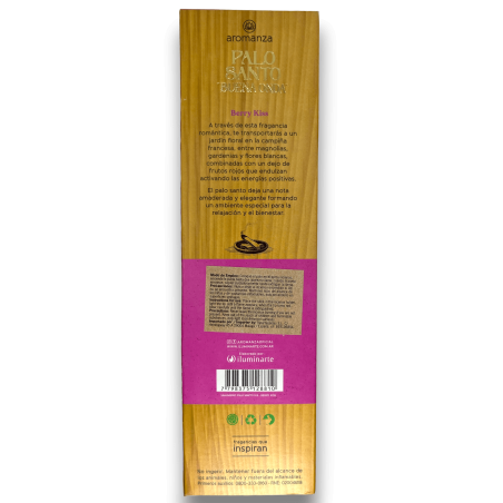 Encens Bona Onda Palo Santo amb Berry Kiss Encens AROMANZA Argentina - Dolçor de la Llar - 8 varetes gruixudes