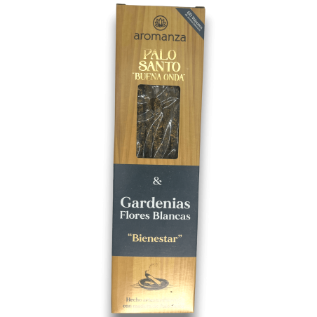 Buena Onda Kadzidło Palo Santo z Gardeniami Kadzidło z białych kwiatów AROMANZA Argentina Wellbeing - 8 grubych patyczków
