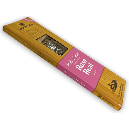 Encens Bona Onda Palo Santo amb Rosa Real Amor Encens Aromanza - 8 varetes gruixudes - Il·luminar-te Argentina