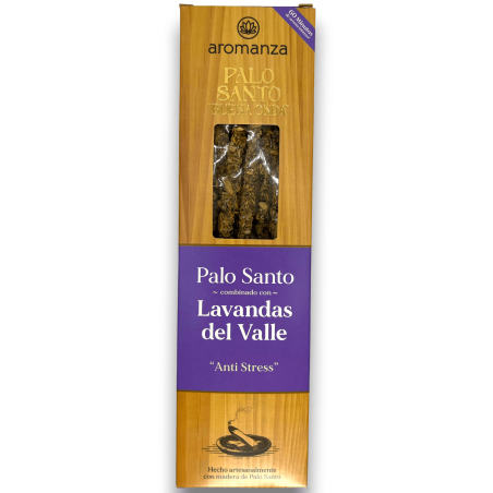 Buena Onda Wierook Palo Santo met Lavendel uit de Vallei Anti Stress Wierook Aromanza - 8 stokjes - Iluminarte Argentina