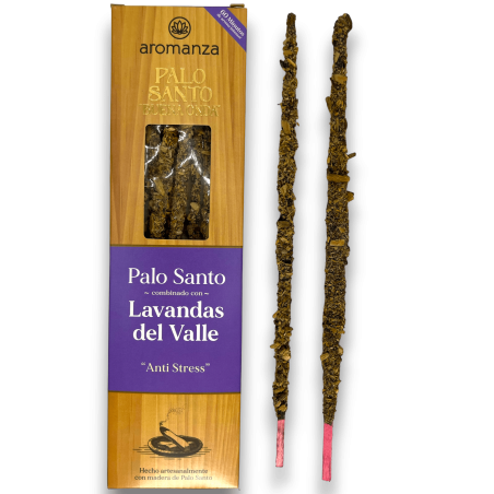 Buena Onda Incenso Palo Santo com Lavanda do Vale Incenso Anti Stress Aromanza - 8 palitos - Iluminarte Argentina