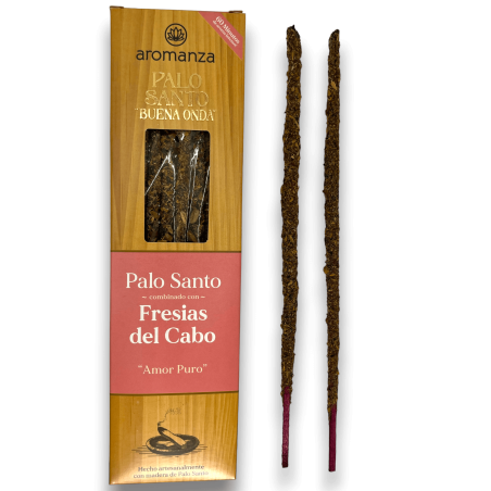 Incenso Buena Onda Palo Santo com Frésias do Cabo Incensos Pure Love Aromanza - 8 palitos - Iluminarte Argentina