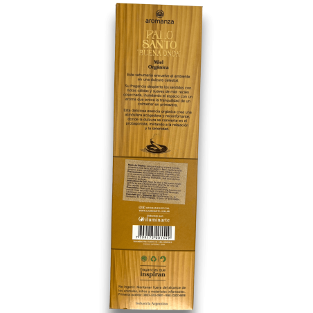 Encens Good Wave Palo Santo avec Miel Bio Douceur Encens Aromanza - 8 bâtonnets - Iluminarte Argentina