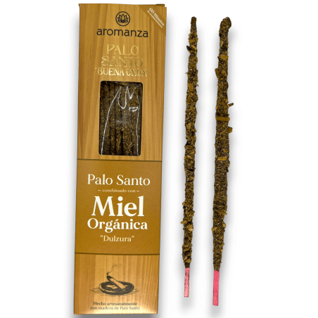 Good Wave Incenso Palo Santo con Dolcezza al Miele Biologico Incensi Aromanza - 8 bastoncini - Iluminarte Argentina