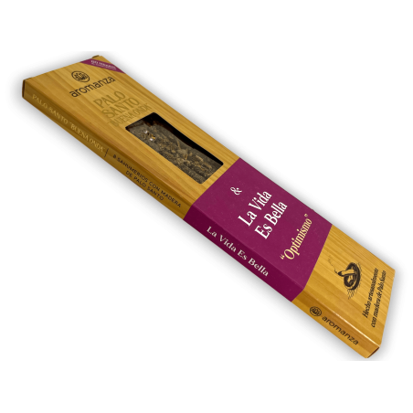 Good Wave Palo Santo Räucherstäbchen mit Leben ist schön Optimismus Räucherstäbchen Aromanza - 8 Stäbchen - Iluminarte Argentina