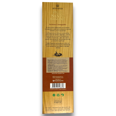 Good Wave Palo Santo Räucherstäbchen mit geweihter Räucherstäbchenbeleuchtung Weihrauch Aromanza - 8 Stäbchen - Iluminarte Argen