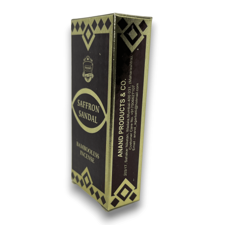 Incense Dhoop Sandalwood Saffron ANAND Bambooless Incense Saffron Sandal - 1 pack of 15 bars