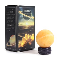 Yellow Jade Saturn Planet on golden solar stone...