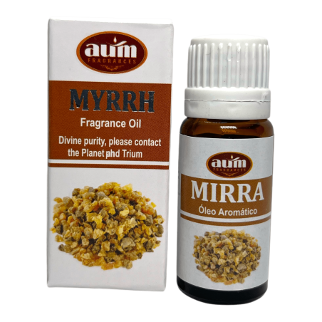 Huile parfumée à la Myrrhe AUM FRAGRANCES Pureté Divine, Contact avec la Planète et Triomphe 10ml.