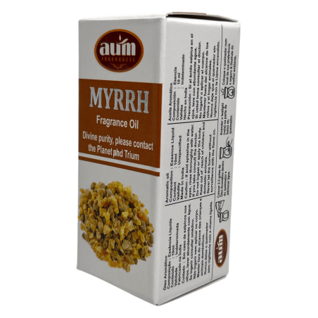Aceite de Fragancia Mirra AUM FRAGRANCES Pureza Divina, Contacto con el Planeta y Triunfo 10ml.