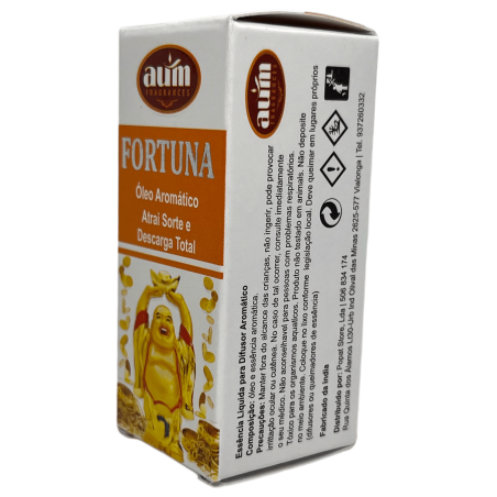 Óleo Fragrância Fortuna AUM FRAGRANCES Atrai Sorte, Fortuna e Descarga Total 10ml.