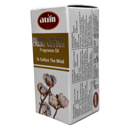 AUM FRAGRANCES Olio profumato al cotone Per ammorbidire la mente 10ml.