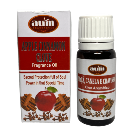 Óleo Fragrância Maçã Canela e Cravo AUM FRAGRANCES Proteção Divina cheia de energia espiritual 10ml.