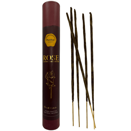 Pure Soul AUM Fragrances Rose Roses Encens - Encens indien artisanal de haute qualité - 25gr.