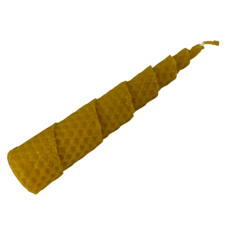 Lumanare cu miere in spirala din ceara de albine naturala - 15x3cm