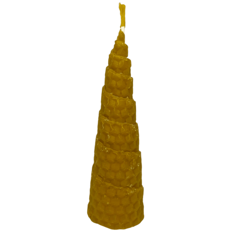 Świeca miodowa w kształcie spirali z naturalnego wosku pszczelego - 10x3cm