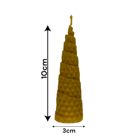 Lumanare cu miere in spirala din ceara de albine naturala - 10x3cm
