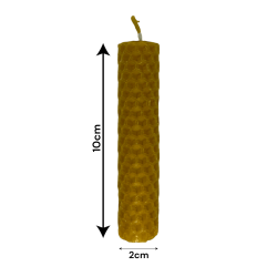 Vela de cera de abelha natural com mel - 10x2cm - 25gr.