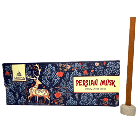 Incienso Dhoop Almizcle Persa AROMA Fragrances Persian Musk Luxury Dhoop Sticks - Incienso tibetano 15 barritas en cajita regalo