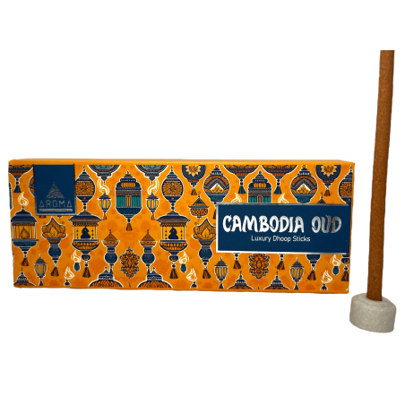 Dhoop Incenso OUD AROMA Fragrâncias Camboja Oud Luxo Dhoop Sticks - Incenso tibetano 15 palitos em caixa de presente