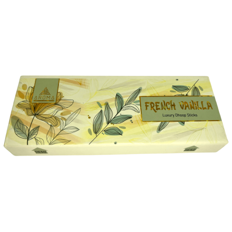 Vanilla Dhoop rökelse AROMA Dofter franska vanilj lyxiga dhoop pinnar - tibetansk rökelse 15 pinnar i presentförpackning