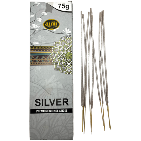 Premium Silver Incense AUM Fragrances SILVER Premium Incense Sticks 75gr.