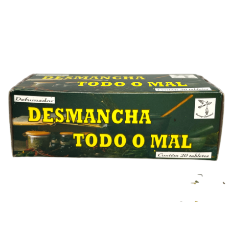 Defumador Espiritual Desmancha Todo o Mal Naturaleza Espiritual - Hecho en Brasil - 20 tabletas - Contra todo tipo de males