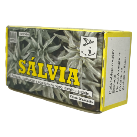 Defumador Espiritual Salvia Naturaleza Espiritual - Hecho en Brasil - 20 tabletas - Protección, Purificación y Equilibrio