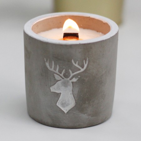 Vela hormigón mediana - Cabeza de ciervo - Whisky y Woodsmoke  - 8