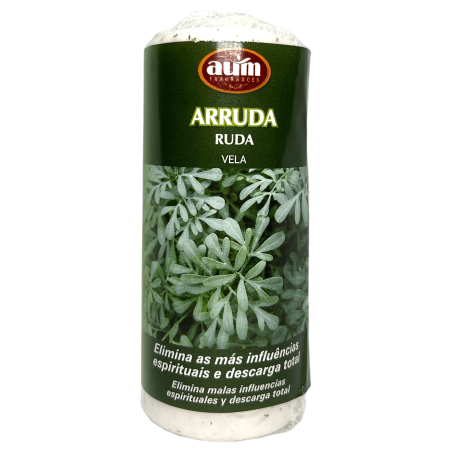 Vela Fragrâncias Ruda AUM 12x4,8cm - Elimina más influências espirituais e descarga total