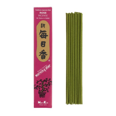 日本のお香 モーニングスターローズピンク 日本古道 (20g) 50本+香炉