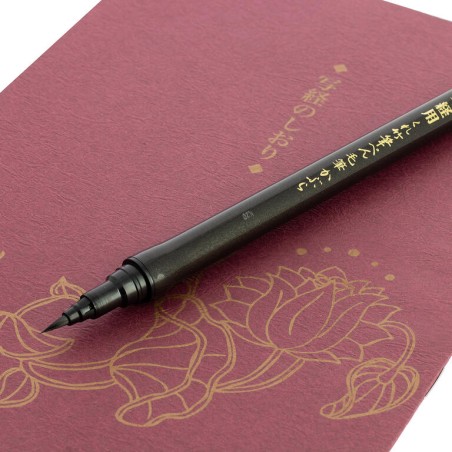 Kuretake Heart Sutra Calligraphy Set - Calligraphie japonaise 15 feuilles modèle et pinceau stylo