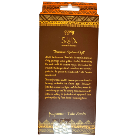 Incienso Gitano Sol Palo Santo Banjara Gipsy Sun Nomadic - 6 varillas extra gruesas