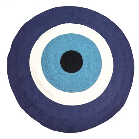 Oeil turc Tapis en coton Protection oeil 150cm - Fabriqué à la main en Inde