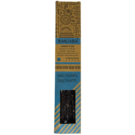 Banjara Palo Santo Nag Champa Harmony Fusion Kadzidło Premium - 8 Ręcznie Robionych Patyczków