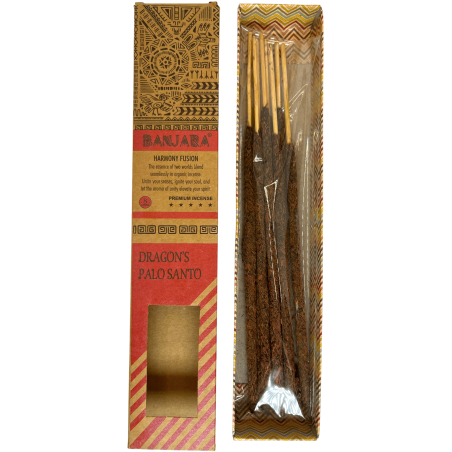 Incienso Banjara Palo Santo Sangre de Drac Harmonia Fusió Incienso Premium - 8 varetes artesanals