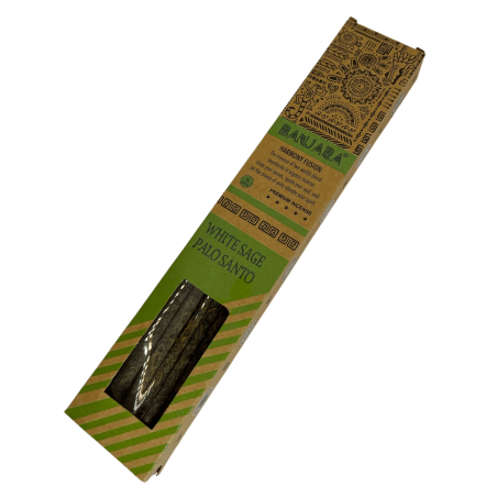 Tămâie Banjara Palo Santo White Sage Harmony Fusion Premium Tămâie - 8 bețișoare
