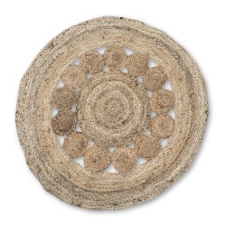 Rond Jute Vloerkleed met Cirkels aan de...