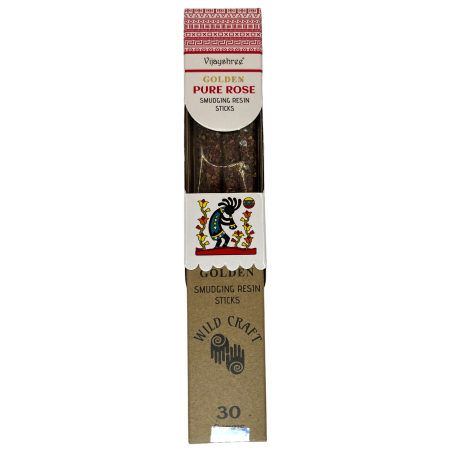 Pure Roze Wierook Golden Vijayshree Wild Craft Pure Rose Ambachtelijke stokjes van hoge kwaliteit - 30 gram.