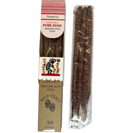 Incienso Pura Rosa Golden Vijayshree Wild Craft Pure Rose Varillas artesanales de alta calidad - 30 gramos.