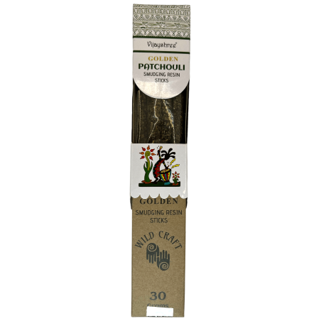 Weihrauch Patchouli Golden Vijayshree Wild Craft Patchouli Hochwertige handgefertigte Stäbchen - 30 Gramm.